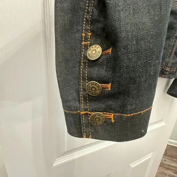 Marc Jacobs Vintage Dark Blue Denim Blazer Jacket Size 12 - Picture 7 of 7